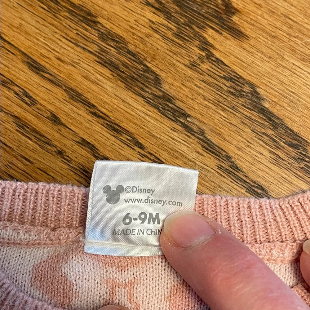 Disney Baby Pink Blush Knit Minnie Mouse Sweater size 6-9 mo